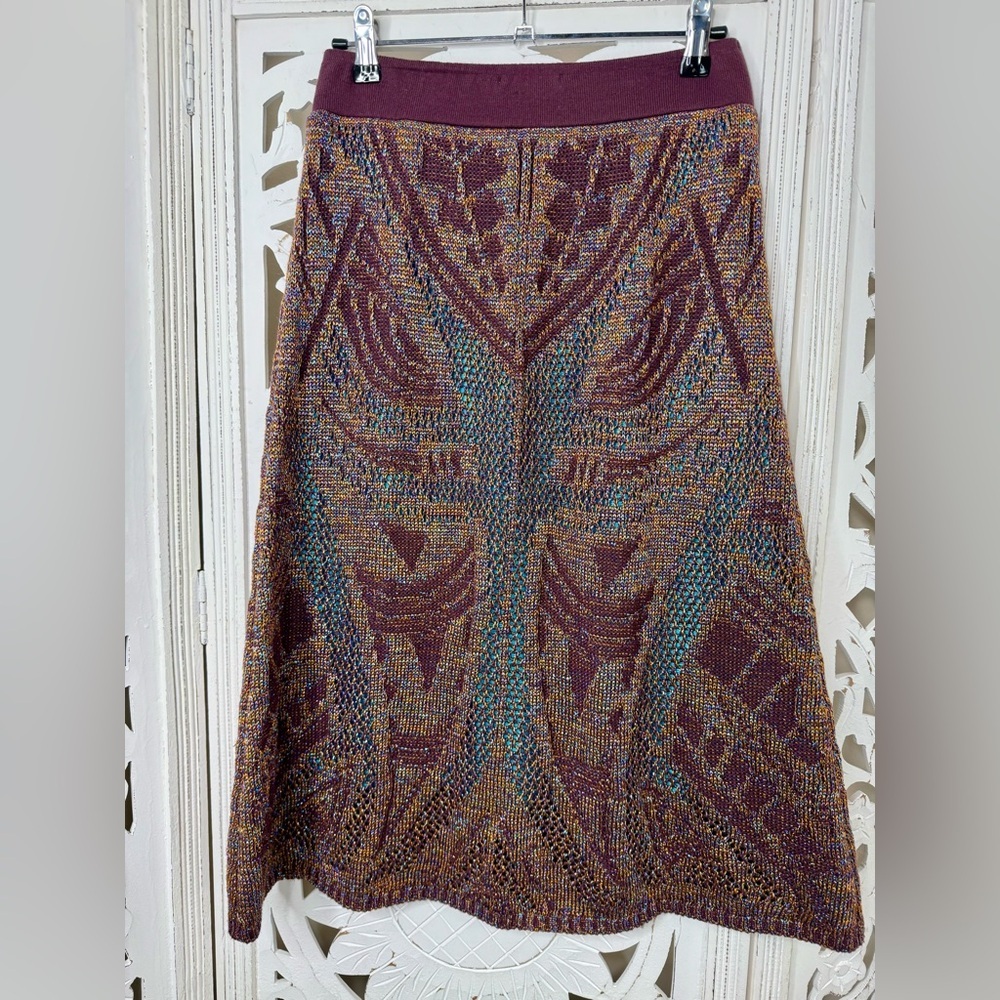 Anthropologie Cecelia Prado Brown Metallic Knit Skirt